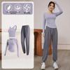 Damen Slim Fit Schnelltrocknendes Fitness-Set: Langärmeliger Yoga- und Laufanzug für Frühling/Sommer