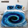 Conjunto de Capa de Edredom 3D Estampa Abstrata Psicodélica Espiral Listra Azul Verde Para Adolescentes Jogo de Cama Arte Capa de Edredom Tamanho King Queen