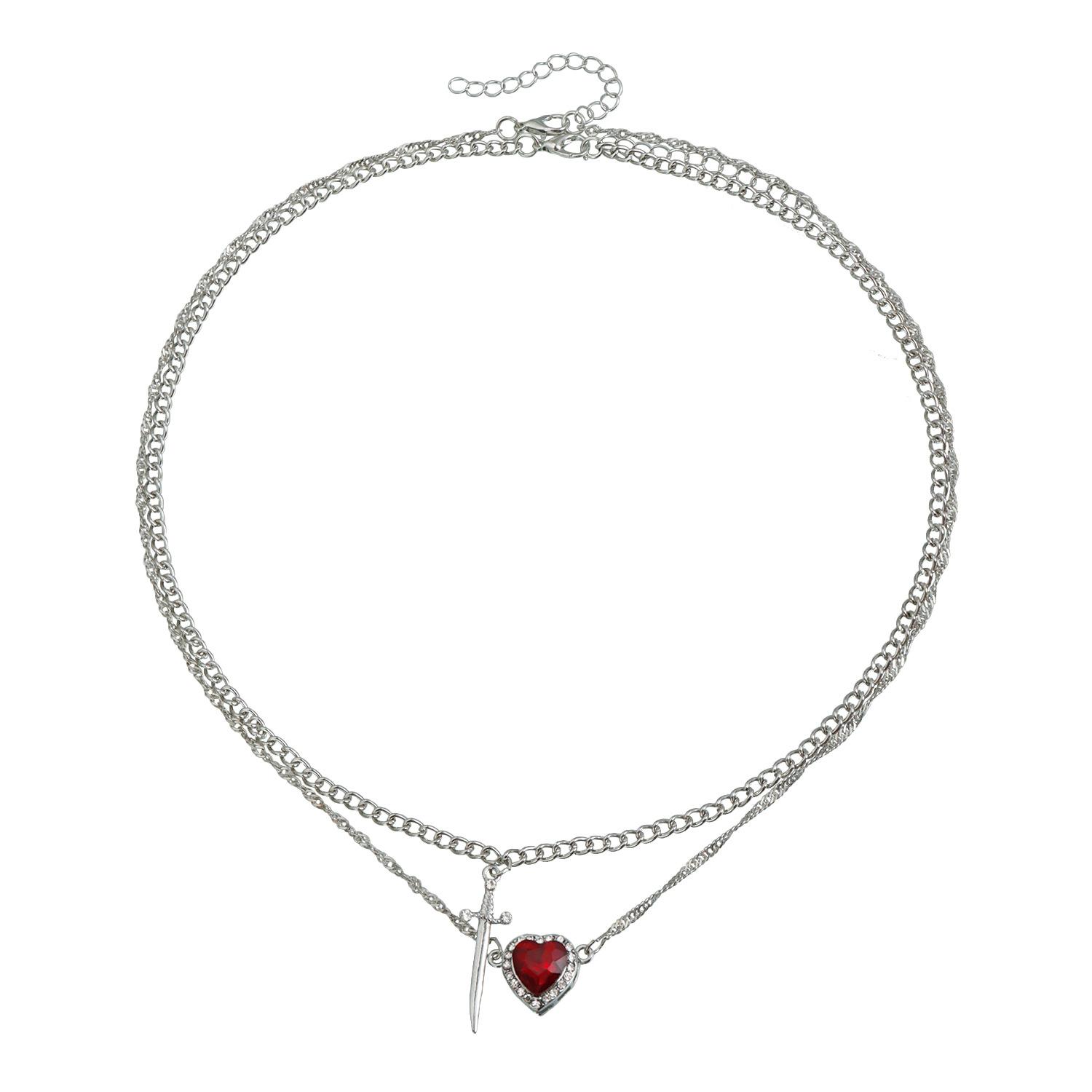Dark Shao Dagger Stab Love Necklace ins Spice Girl Style Personality Items