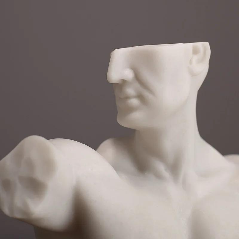 Resin Handicraft Bust Sculpture Roman Figure Sculpture Abstract Human Body Imitation Gypsum Decorative Figurines Home Decor