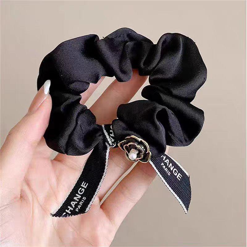1pc Camellia Small Intestine Hairband Temperament Headpiece New Hair Rope and Elastic Band Female Tie Head Rope Hair Accessory
