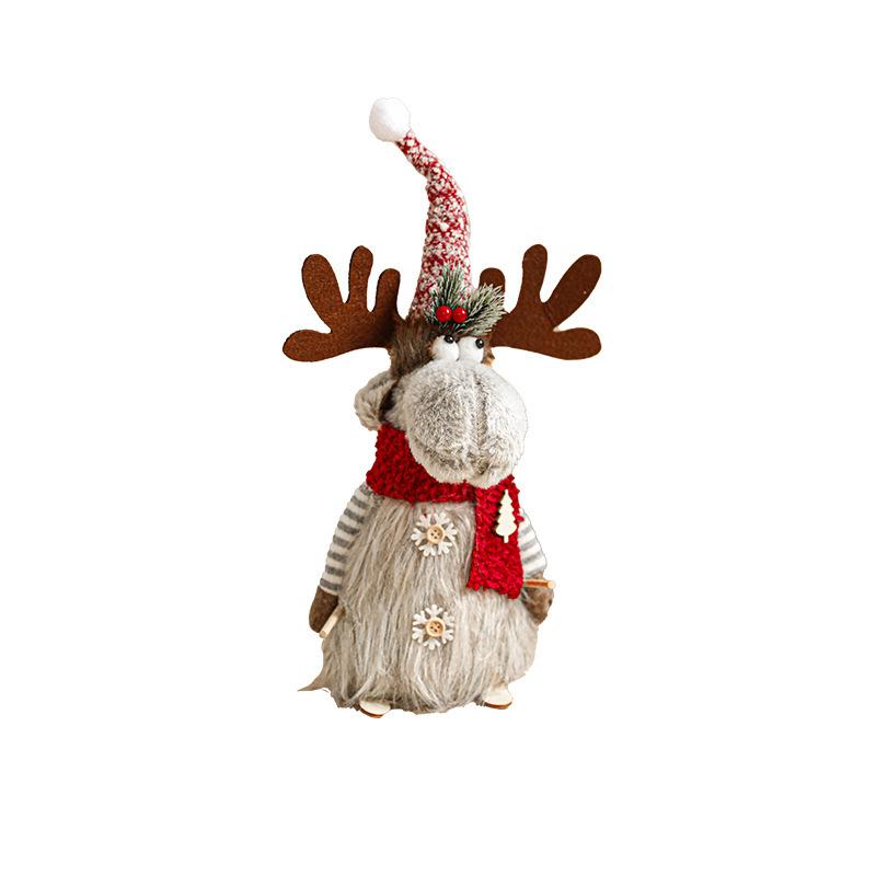 Large Retractable American Cartoon Plush Elk Christmas Ornament Doll