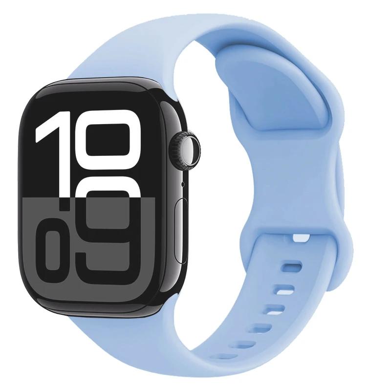 Silicone Strap for Apple Watch Band 45mm 41mm 44mm 40mm 49mm Series 10 46mm 42mm Bracelet for iWatch Ultra 9 8 7 6 5 4 SE2 Strap