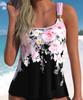 Women's Swimwear Tankini 2 Piece Regular Swimsuit 2 Piece Beautiful Floral Printed Pattern Halter Swimsuit Sport Beachwear S-6XL