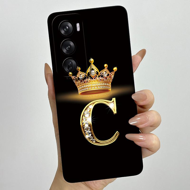For OPPO Reno 12 Pro 5G Case Crown Letters Liquid Silicone Phone Cover For OPPO Reno12 Reno 12 12Pro Coque CPH2625 CPH2629 Funda