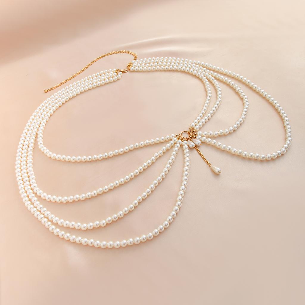 Ingemark Luxury Imitation Pearl Waist Belly Belt Chain for Women Summer Bikinis 2026 Hip Hop Jeans Dress Waistband Body Jewelry