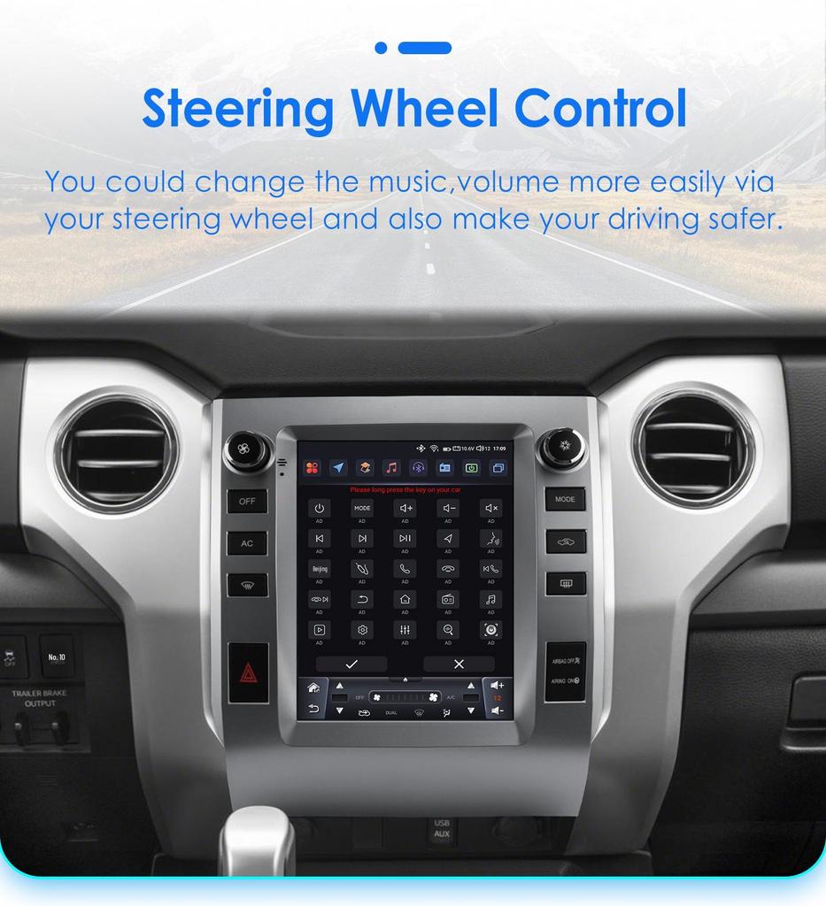 9.7" Vertical Screen Carplay Android HD Navigation for 13-18 Toyota Tundra
