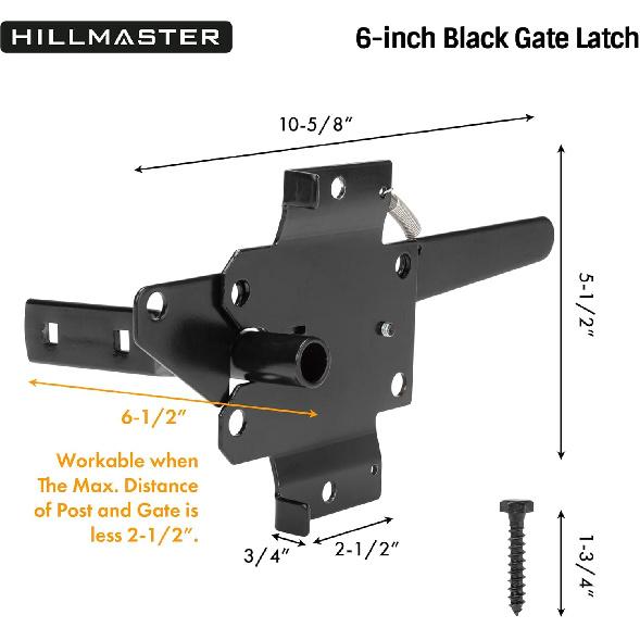 

Heavy Duty Self-Locking Gate Latch for Wooden Fence, Post Mount Automatic Gate Lock Gravity Door Latch Hardware for Secure Pool, Outdoor Garden,