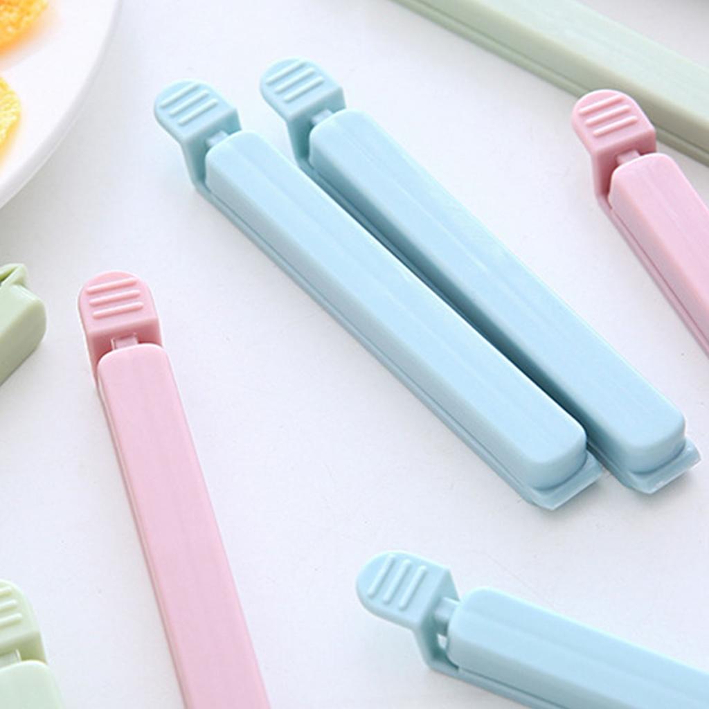 5Pcs Food Bag Sealing Clip Plastic Snack Package Storage Reusable Portable L Blue
