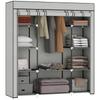 Fabric Wardrobe, Foldable, Hanging Rail, Shelves, 150 X 43 X 162.5 Cm, Light Grey