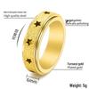 Minimalist Rotatable Hollow Star Frosted Stainless Steel Ring - Unisex Gold Jewelry
