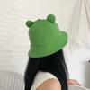 Spring and Autumn Frog Fisherman Hat Casual Versatile Wide Brim Sun Hat Literary Cartoon Frog Basin Hat Female