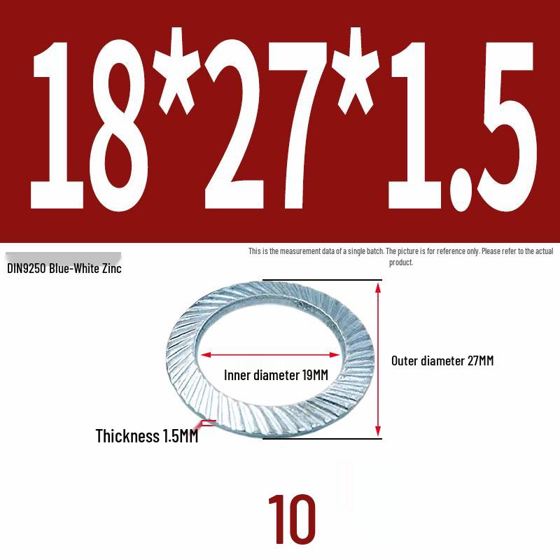Double-Sided Serrated Lock Washer, 65Mn Steel & 304 Stainless, Anti-Loosening & Anti-Slip, Self-Locking
