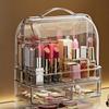 Clear Cosmetics Storage Box with Lid and Handle Lipstick Holder Makeup Storage Rack  Dressing Table