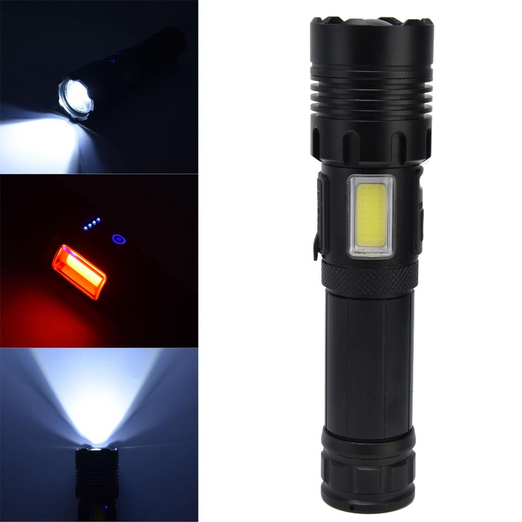 Glare Flashlight Super Bright Waterproof Zoomable with Power Display for Outdoor