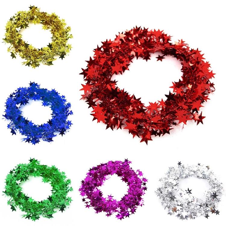 Colored Five-pointed Star Wreath Iron Wire for Home Party Window Wedding Decor