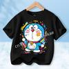 Doraemon Colorful T-shirt Printed Short-sleeved Outdoor Simple Comfortable Pullover Tops Summer Clothes Casuals Round Neck Shirt
