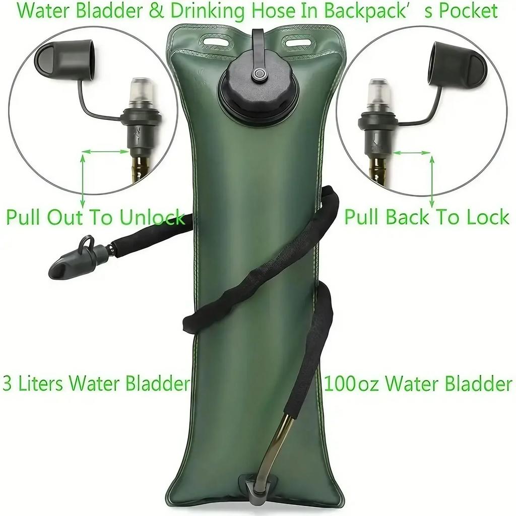 Tactical Water Bag Backpack 3L Military Hydration Pack Leakproof Water Reservoir for Camping Hiking Outdoor Adventure