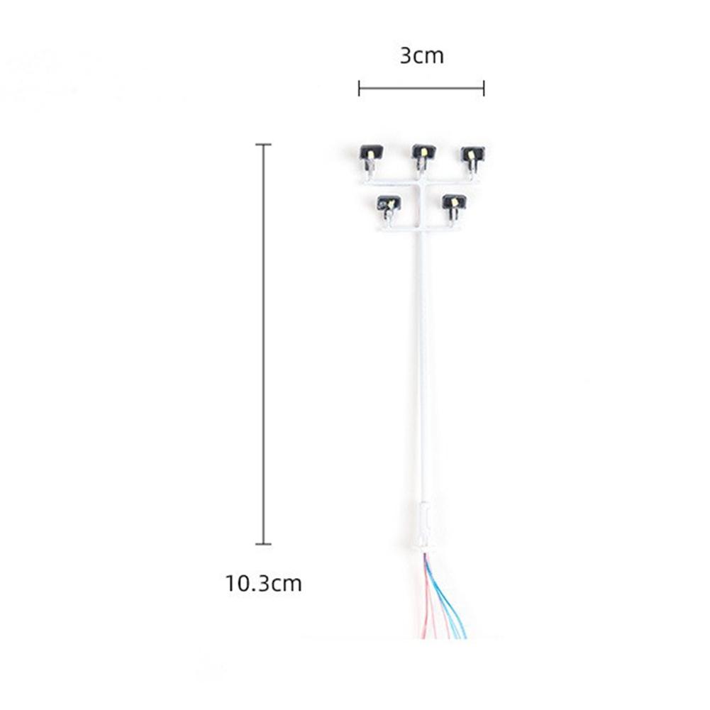 5X Model Railway HO Scale LED Street Light Model Lamp White Light Plaza Lamps