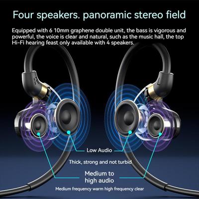 Quad-Core 9D Surround Sound Gaming-Kopfhörer Typ C&3,5mm Kabelgebundene In-Ear-Ohrhörer Tiefe Bässe Kopfhörer Sport-Headsets für Samsung