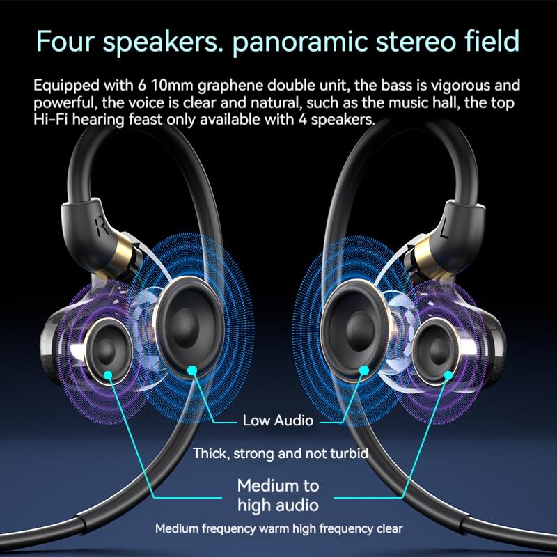 Quad Core 9D Surround Sound Gaming Earphones Type C&3.5mm Wired In-ear Earbuds Deep Bass Headphones Sports Headsets for Samsung