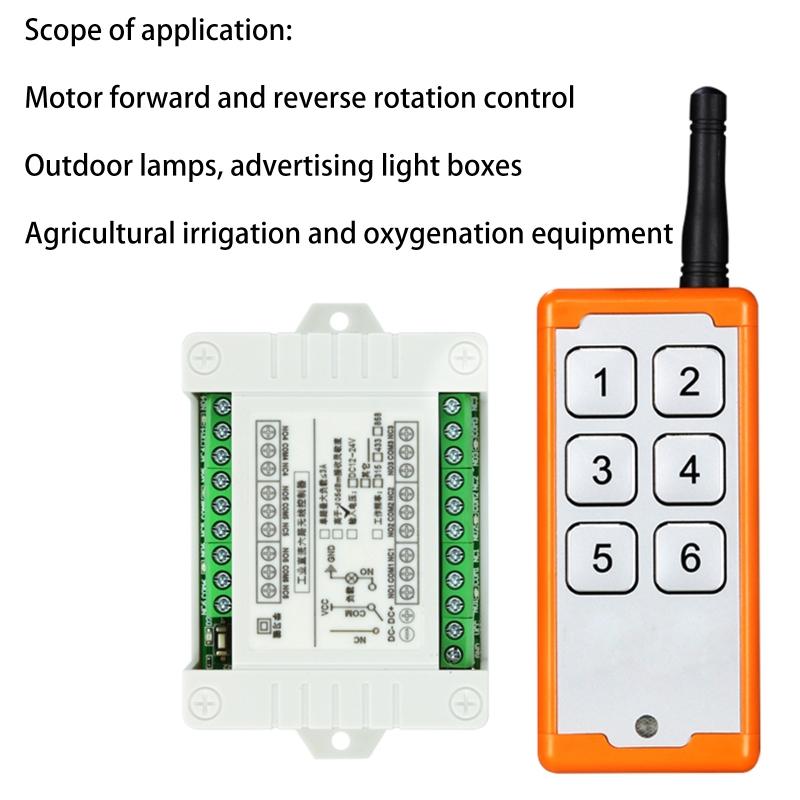 Wireless Remote Switch,1000M Meters Long Distance,DC 12V/24V Relay RF Remote Control Switch for Garage/Gate/Motor/Li