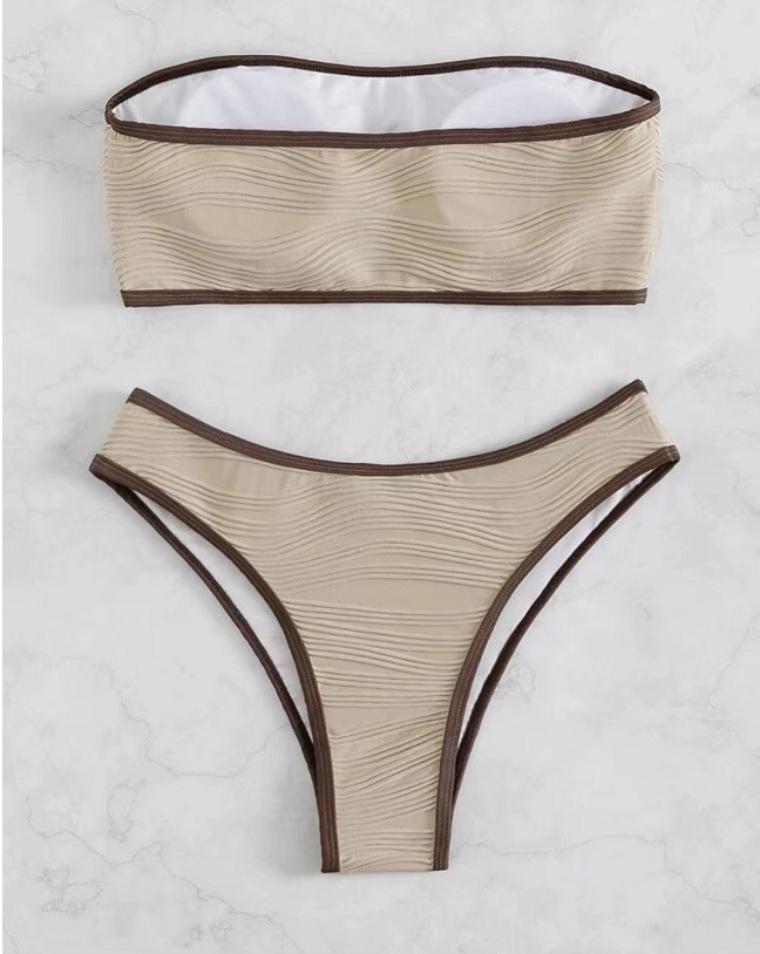 Moda de Bañadores para Mujer 2025 Europeos y Americanos sin Tirantes Hombros Descubiertos Adelgazantes