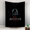 Assassins Creed Hooded Assassin Black Red Logo Gamers Bedroom Art Tapestry for Dorm Room Wall Hanging