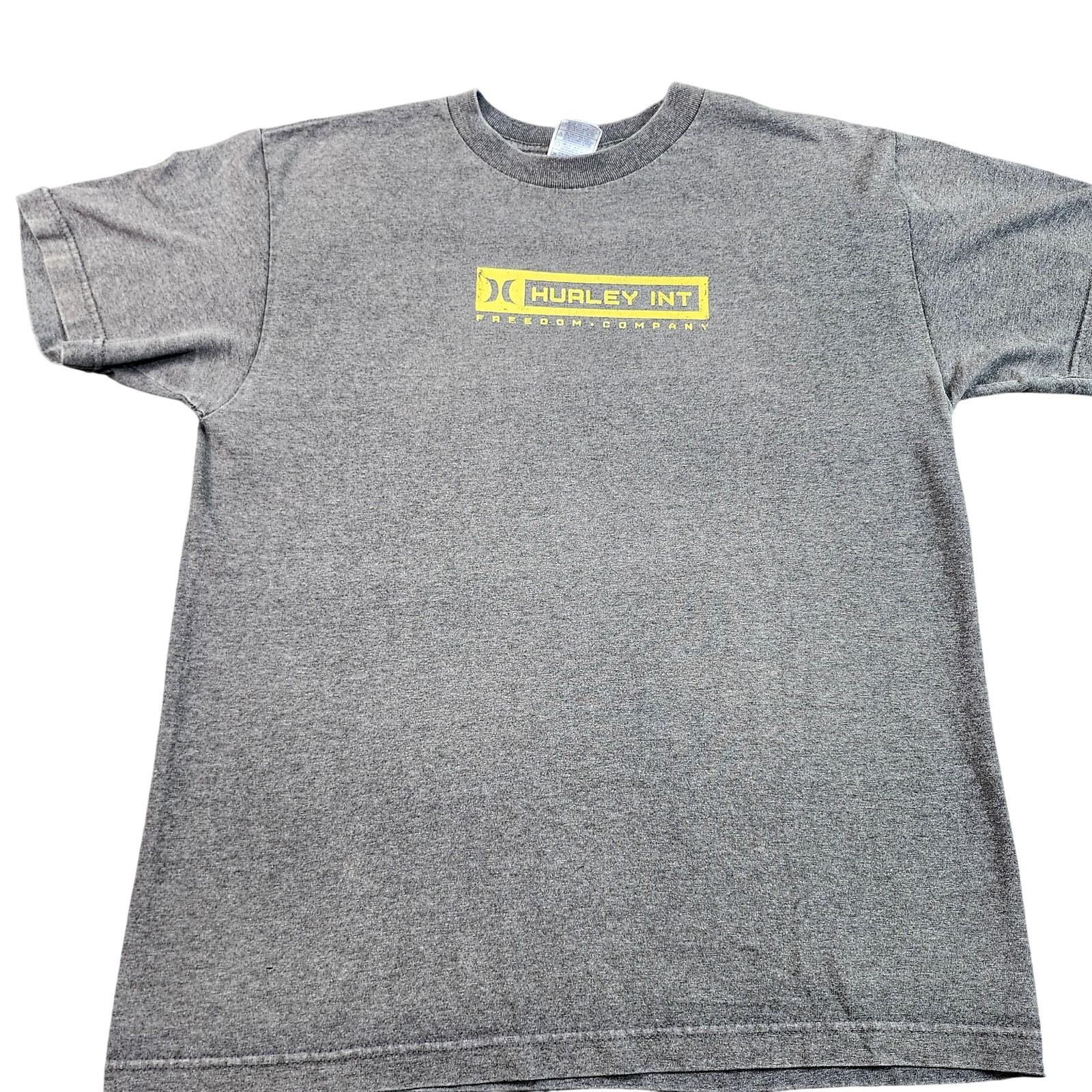 Hurley Shirt Mens Medium Gray Hurley INT Freedom Company Logo Graphic Tee Surf Unisex T-Shirt XXL