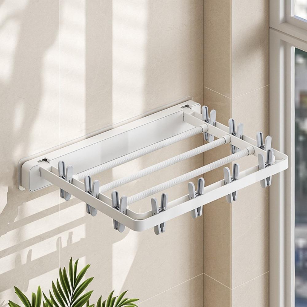 Anti-slip Sock Folding Clothes Dryer Windproof Multi-Clip Drying Rack Folding Drying Rack  Indoor