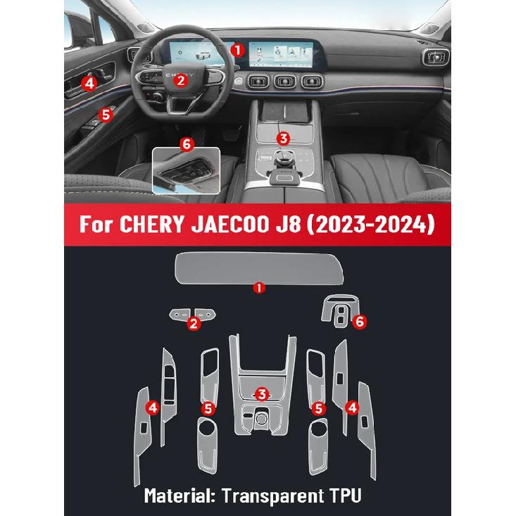 Anti-scratch Car Interior Center Console Media Dashboard Navigation TPU Protector Film For CHERY JAECOO J8 2024 Accessories