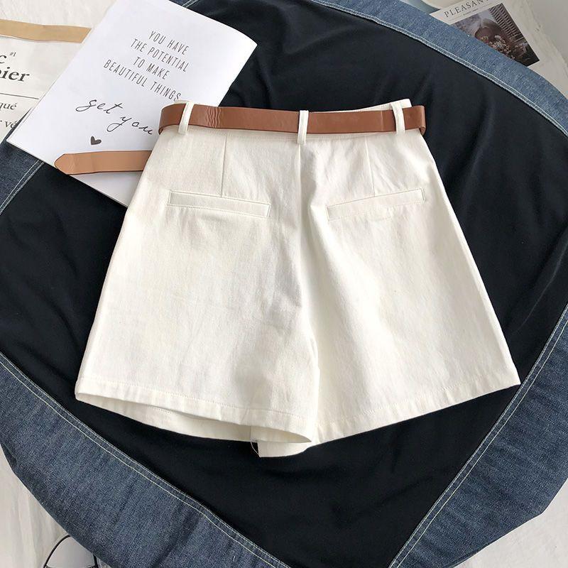 Women's High Waist Summer Workwear Shorts - Korean Style Loose A-Line Wide Leg Pants, Slimming and Casual, 2026 Trendy.