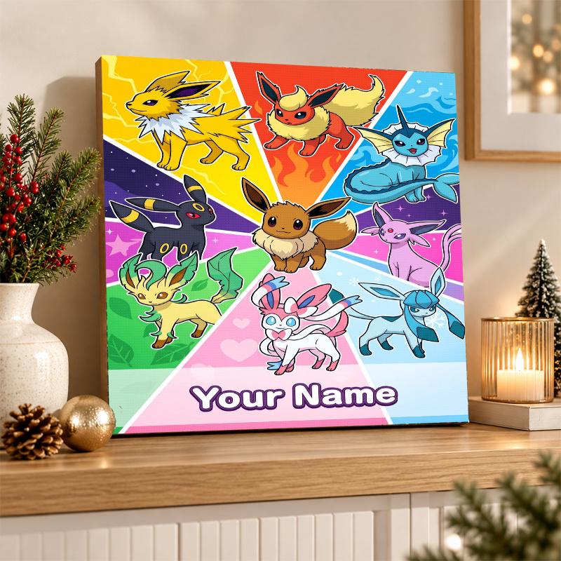 Eevee Evolutions Custom Name Diamond Painting Personalized 5D Full Drill DIY Diamond Art Home Decor
