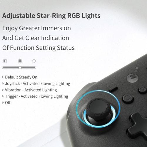 GuliKit KK3 PRO Wireless Controller, Black, Compatible with PC, Switch, Android, and iOS, Hall Effect Sensor Sticks, 6-Axis Gyroscope, and Rear Paddle