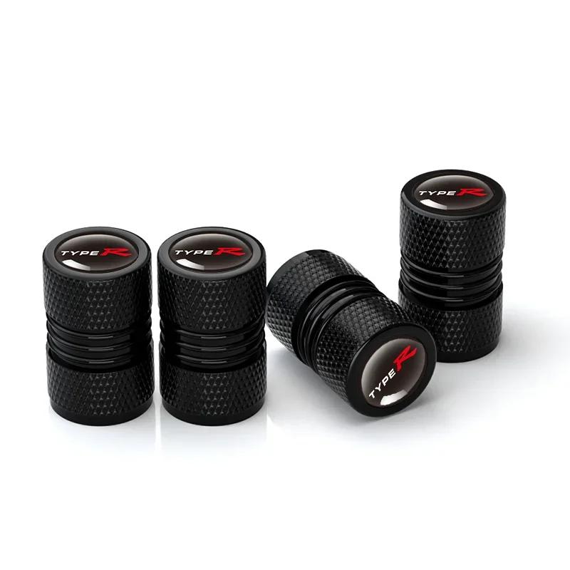 4Pcs/lot Car TypeR Tire Wheel Valve Caps Tyre Rim Stem Covers For Honda Civic TYPE R CRV HRV Accord Fit Accessories