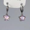 Gothic Cute Pink Moonlight Stone Star Pendant Earrings For Women Egirl Y2K EMO 2000s Harajuku Goth Vintage Jewelry Accessories