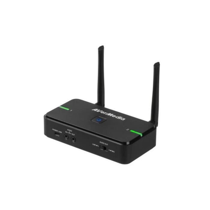 Microphone sans fil - avermedia - aw315 - 2 micros - 15-20 mètres - anti-interférences