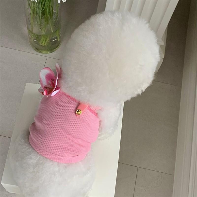 Dog Cooling Vest 3D Butterfly Flower Pet Shirt With Hair Clip Cats Small Medium Dogs Sleeveless Apparel