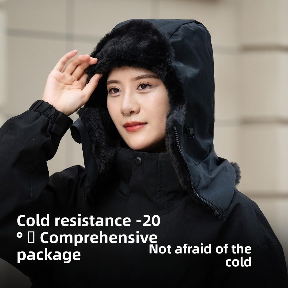 Keep Warm Warm Scarf Face Mask Solid Color Lei Feng Hat 4-in-1 Winter Cycling Hat  Women