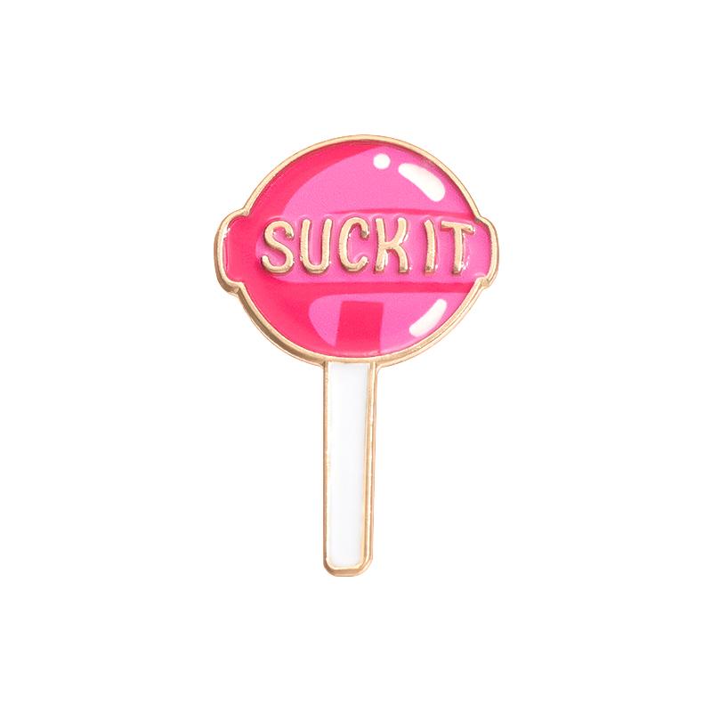 

Cute Lollipop Suck it Brooch Enamel Pins Creative Metal Pin Lapel Backpack Badge Funny Jewelry Accessories Gift for Kids Friends