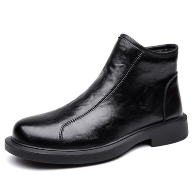 Mode Brittiska Läder Höga Affärsmäns Finskor Mode Höst Vinter Läderstövlar Herr Designer Plattforms Chelsea Boots Man