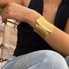 Metallic Finish Metal Bangle Open Cuff Statement Wrist Cuff Wide Cuff Bracelet  Street Style