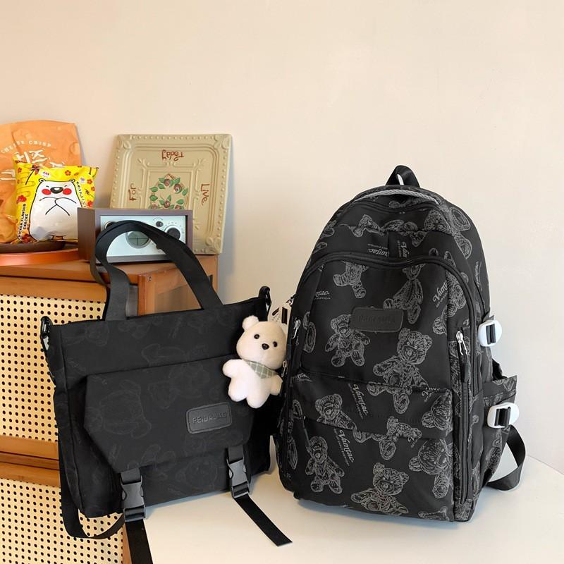 Casual Large-capacity Backpack Cross-border Shoulder Bag Trendy Cool Printed Female Student Schoolbag Tutoring