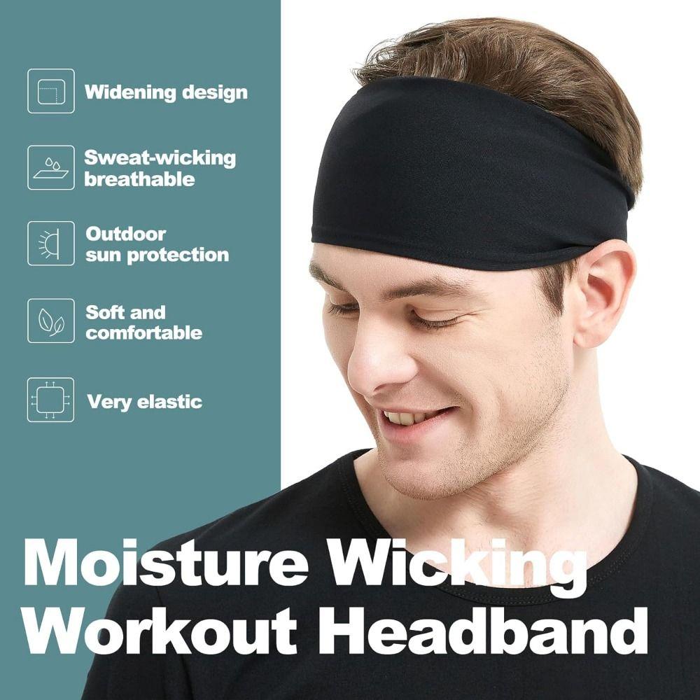Moisture Absorbing Stretchy Sweatband Quick-Dry Men‘s Sports Hairband  Yoga