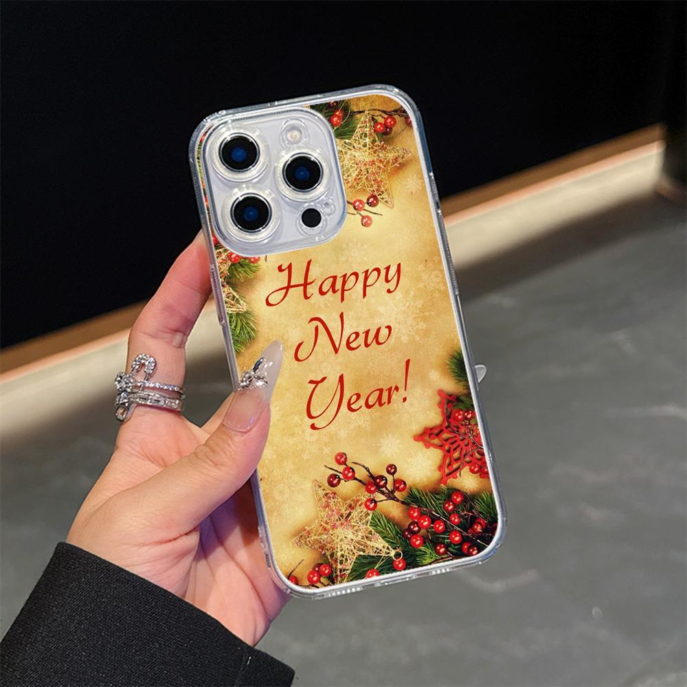 Ae118 Merry Christmas Santa Art Magsafe Transparent Cases for Samsung S23 S24 Ultra S20 S21 FE iPhone 16 Pro Max Magnetic Wireless Charge Back Cover