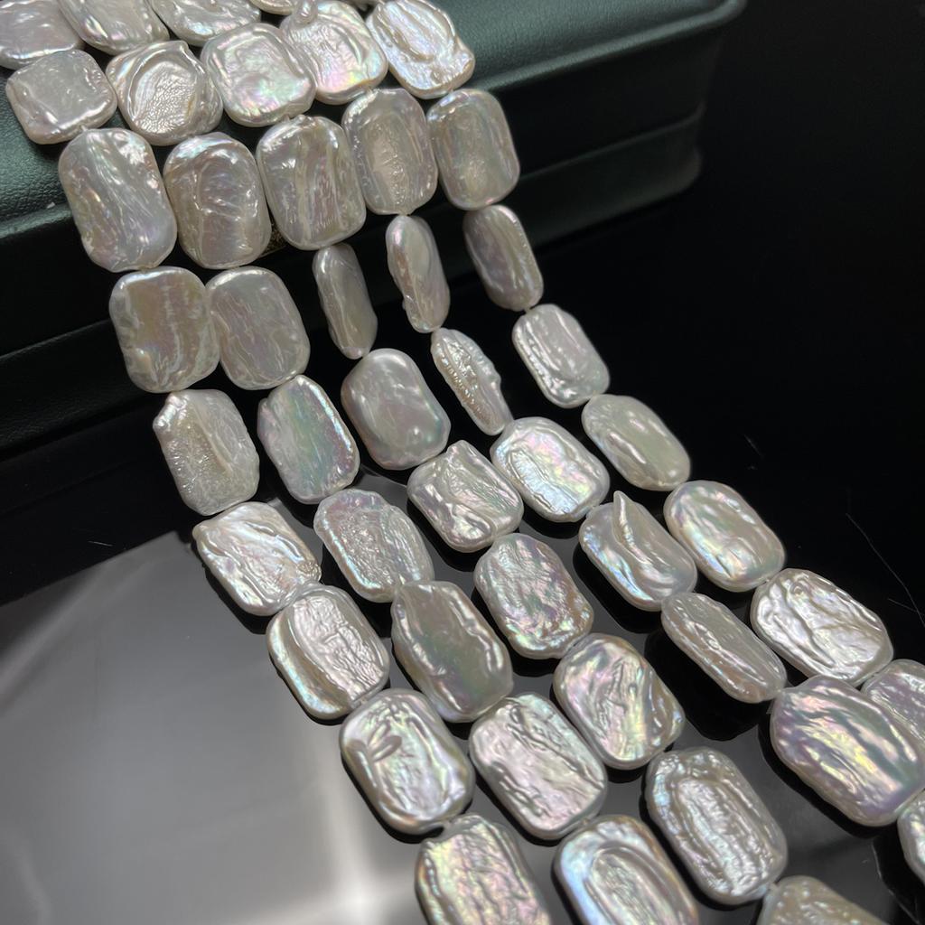 1String, Bohemian Style Baroque Irregular White Artificial Pearl Beads for Jewelry Making DIY Necklaces Bracelets Anklets Accessories, Craft Gift 18cm