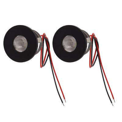 2 Stück Einbau-Mini-LED-Strahler 15 Grad 1 Watt 80LM Kleiner LED-Strahler für Schmuckvitrine 12VDC