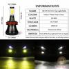 2PCS LED Car Lights H8 H9 H11 H7 HB3 HB4 9005 9006 H27 880 881 H3 H1 LED Headlight Bulb Dual Color Car Fog Lamp