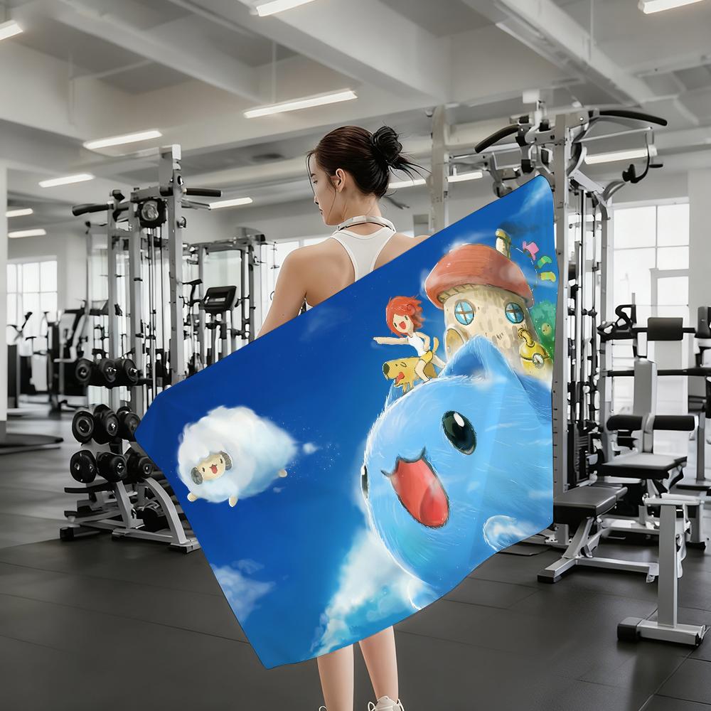 Cartoon B-Bugcat Capoo Cute Towel Quick Dry Absorbent Beach Towel for Sports, Fitness, Swimming and Outdoor Activities