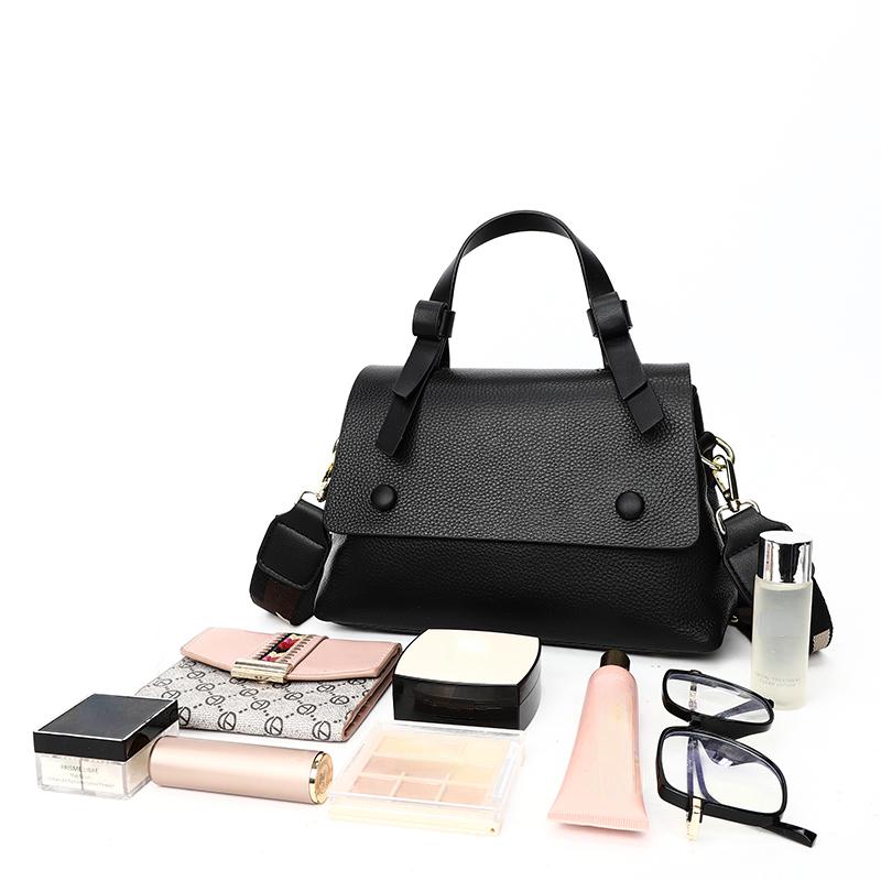 Genuine Leather Women Cowhide Tote The New Quality Leather Female Designer Handbag High Capacity Flap Shoulder Crossbod Bag
